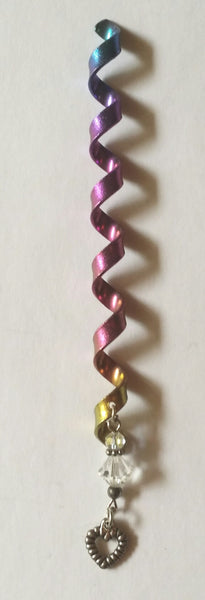 Multi Color Niobium Spiral with Charm of your choice!