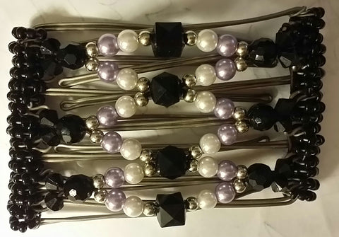 7 tooth  Black, white and light purple