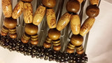 9 tooth, all wood beads, Ivory color "Drawing" beads!!!!