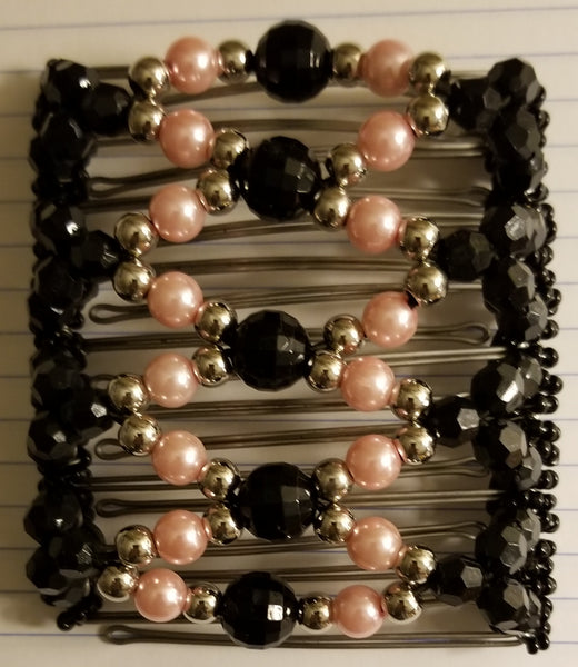 9 tooth - black and pink and silver