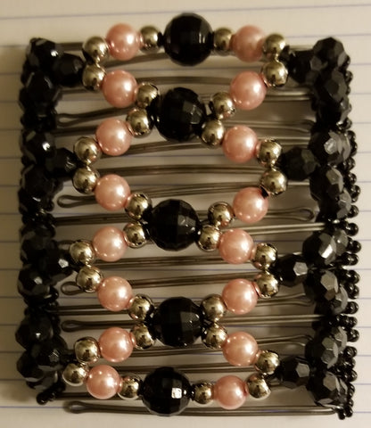 9 tooth - black and pink and silver