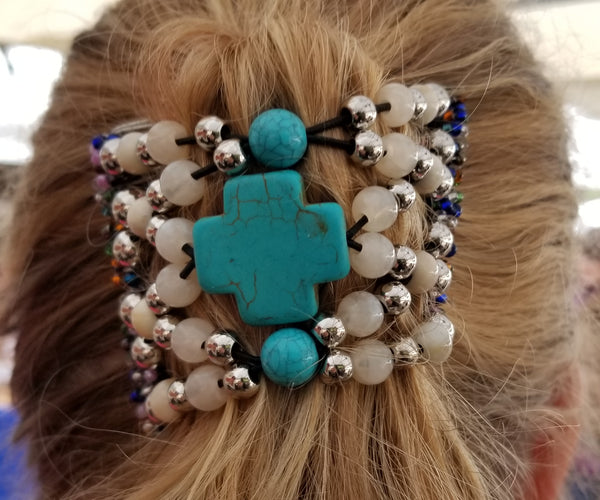 7 tooth with turquoise cross center