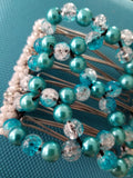 Turquoise mix, 7 tooth