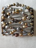 9 tooth comb with mixed metal color  beads